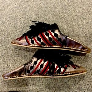 SCOTCH & SODA LEATHER FRINGE MULES